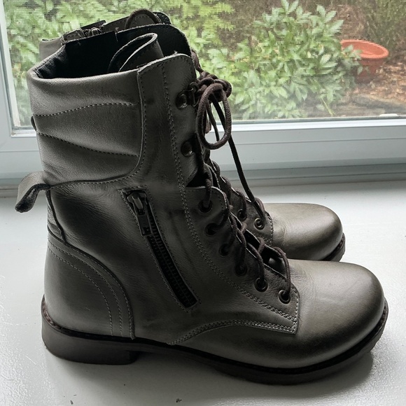 JAFA BOOTS distressed combat lace up chelsea handmade leather EU 37 (US 6.5-7) - Picture 2 of 8